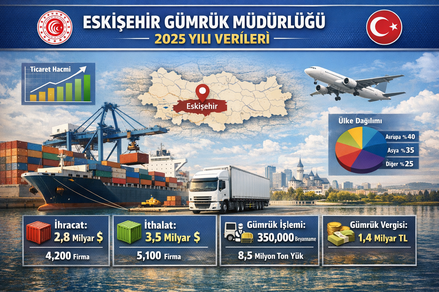 Eskişehir Gümrük Müdürlüğü 2025 yılı verileri